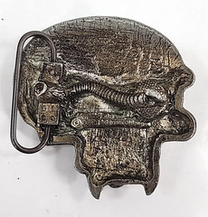 Mobtown Chicago Belt Buckle Mens Skull Monster 2000 Vintage Silver Tone