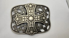 Openwork Iron Cross Medieval Religious Faith Symbol Gothic Biker Belt Buckle