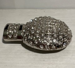 Boxing Glove Belt Buckle Silver Rhinestone Bling Ringside Men & Women 3.5 x 2.5&Prime;