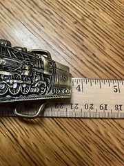 Vintage Solid Brass Train Engine Locomotive Brass Belt Buckle 5321