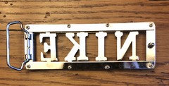 Nike Spellout Belt Buckle Silver With Bling