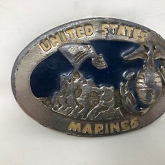 VTG United States Marines Iwo Jima Eagle Belt Buckle D Logo Semper Fi Military