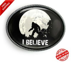Sasquatch Belt Buckle – Big Foot Sighting Handmade Oval Buckle – 731