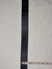 Vtg Y2k Harley Davidson Motorcycles Embossed Belt & Silver Flames Buckle Size 32