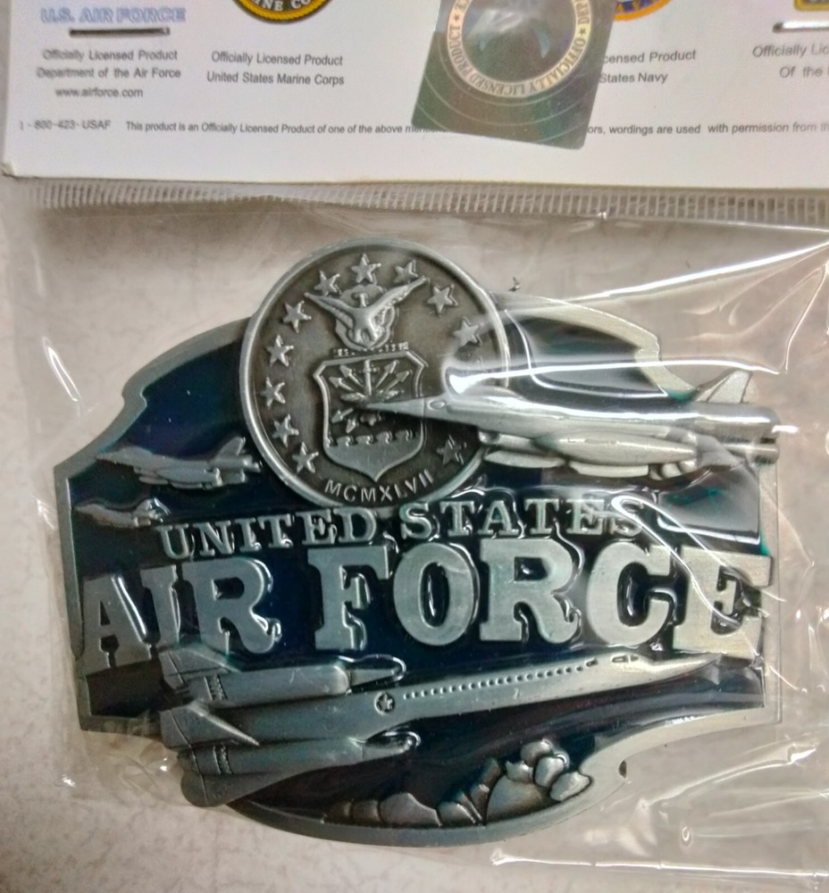 Glossy, Patriotic, U.S.A.F., U.S. Air Force theme metal belt Buckle, New!