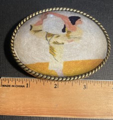 Yoga IVAN belt buckle – Art Artisan pattern design Unique ~ Vintage~ For 1” Bel