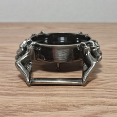Skull Belt Buckle Biker Gothic Skeleton Vampire Fangs Dark Metal Pewter Finish