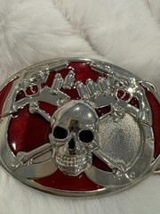 New Belt Buckle Scull Head Put Up Your Guns Rocker Emo New