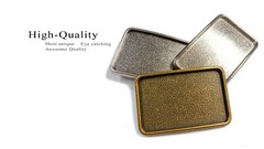 Rectangular Plain Plaque Trophy Buckle for Casual Jean Belts, Fits 1-1/2&Prime; Belts