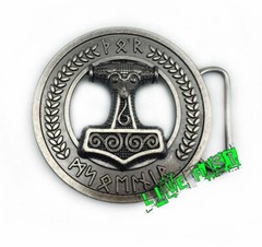 THORS HAMMER Belt Buckle Mjolnir viking jewelry nordic runes asatru norse odin