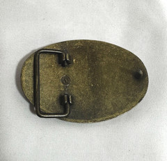 Antique Bronze Tone Western Belt Buckle Floral Filigree Oval Cowboy Buckle.