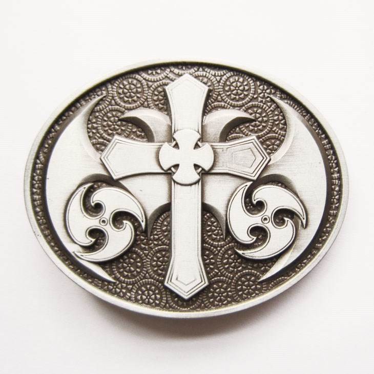 CELTIC CROSS IRISH SILVER MEDIEVAL GOTHIC BELT BUCKLE