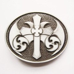 CELTIC CROSS IRISH SILVER MEDIEVAL GOTHIC BELT BUCKLE
