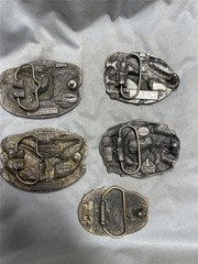 Five Vintage I&rsquo;d Rather Be Belt Buckles, Fishing, Duck Hunting, Deer Hunting,
