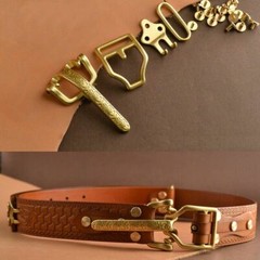Mens Littleton Cavalry Belt Buckle Leather Craft Clasp Hook Buckle Vintage Brass