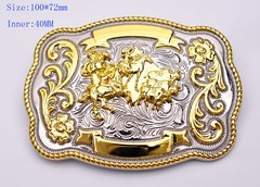 Mens Bull Ride Rodeo Flower Long Huge Rodeo Big Western Cowboy Shine Belt Buckle
