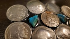 BUFFALO NICKEL COIN BELT BUCKLE WITH TURQUOISE Make Offer