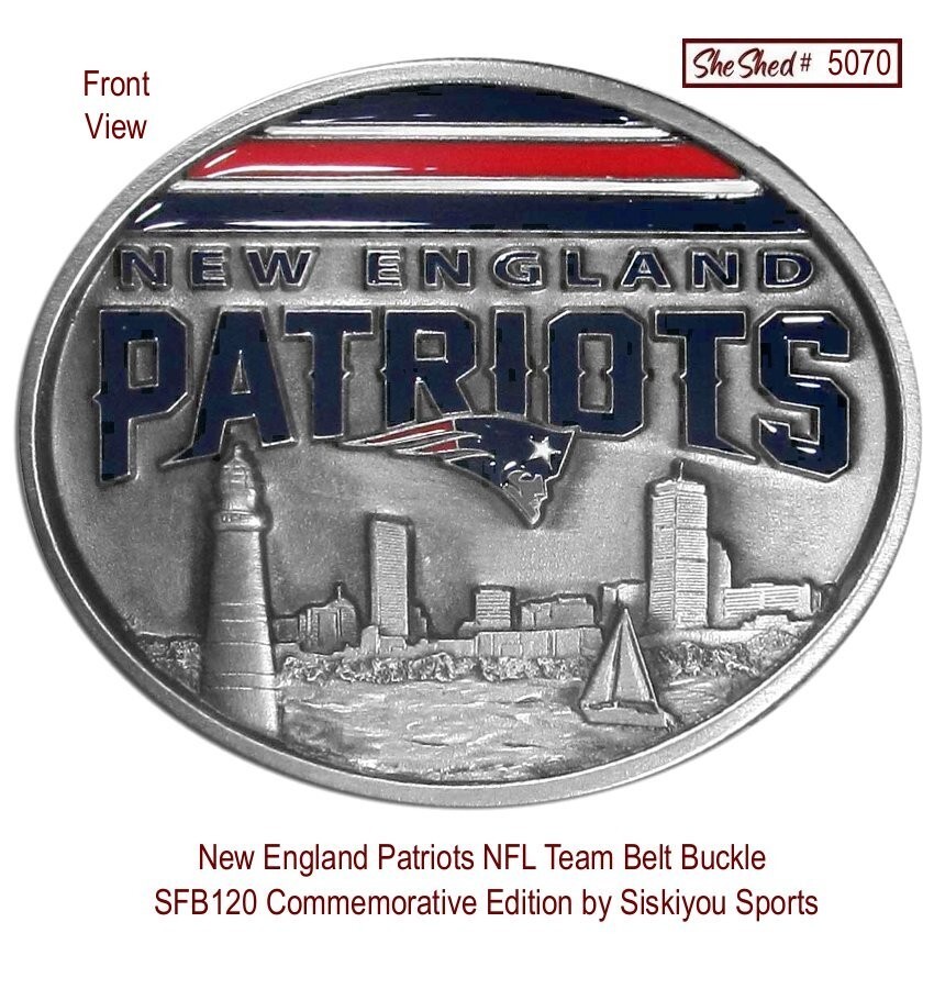 New England Patriots Team Belt Buckle NFL Siskiyou SFB120 Commemorative Edition