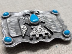 vintage NATIVE AMERICAN belt buckle INDIAN navajo SOUTHWESTERN cowboy