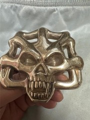 Two Vintage Skull Belt Buckles, Very Unique