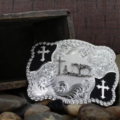 Montana Silversmiths Christian Flourish Scallop Shape Buckle 3611-731M