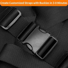 2&Prime; Heavy-Duty Buckle & Straps Set: 6-Pack Side Release Plastic Buckles, 6 Yards