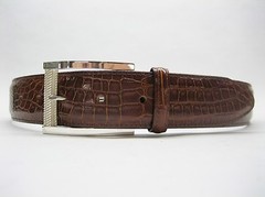 Sterling silver 925 buckle w/1.5&Prime; Genuine Alligator belt sizes 32 to 44 U.S.A.