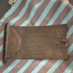 Tiffany & Co. Winchester Repeating Arms Engraved Antique Metal Belt Buckle 2&Prime;