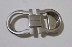 AUTH. SALVATORE FERRAGAMO SILVER GANCINI BELT BUCKLE FOR 1.3&Prime; WIDE BELT STRAP