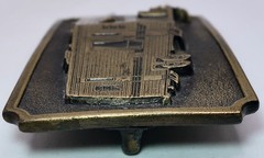 Vintage Robin Mfg Co Reading Pa. Solid Brass RV Travel Trailer Belt Buckle #2009