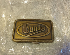 Brass Bandag Tire Co Belt Buckle 3&Prime; Wide NOS USA Advertising Vintage