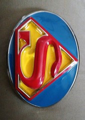 DC Comics SUPERMAN 3D Logo Metal/Enamel BELT BUCKLE!! RARE OOP!! GPGA DESIGNS!!!