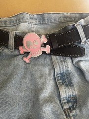 Belt buckle Pink Punk Rock Tattoo Skull Metal Fashion Belt Buckle