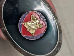 vintage MOOSE belt buckle WESTERN loyal order legion COWBOY chrome 1970s