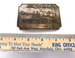 Vintage Brass Durango–Silverton Belt Buckle Denver & Rio Grande Railroad USA