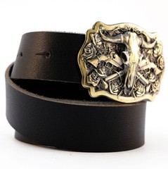 American Bison Buffalo Skull, Longhorn Cattle Buffalo Bison Skull belt buckle,