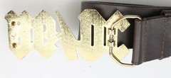 Vintage AC/DC Belt Buckle and Leather Belt