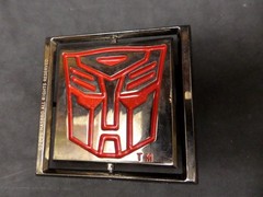Hasbro 2007 Transformers Autobot Decepticon Reversible Metal NOS Belt Buckle