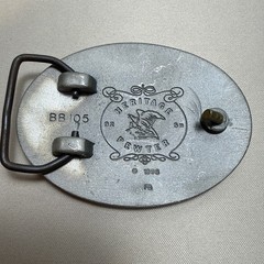 Heritage Pewter Belt Buckle 3 Grizzlies Oval