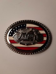 U.S.A. Flag Motorcycle Metal Belt Buckle *Heavy* Buckle Only United States