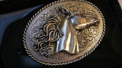Nocona Blazin Roxx Horsehead Mustang Belt Buckle 37012