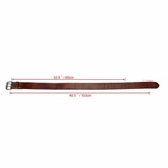 TOURBON Leather Belt 27-40 inch for Men with Double Prong 40-inch Long, Brown