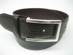 STERLING SILVER 925 SOLID LAILA BUCKLE.WITH GENUINE LIZARD 1.5&Prime; BELT MADE IN USA