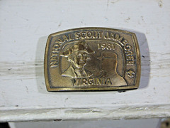 CLASSIC Brass BELT BUCKLE NATIONAL BOY SCOUT JAMBOREE 1981 VIRGINIA