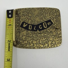 Volcom Gold Black Metal Interchangeable Belt Buckle Logo Antique Finish