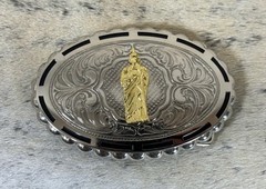 Mexican San Judas Charro Cowboy Belt Buckle Hebilla Vaquera Made In Mexico