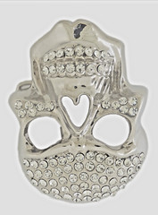 Skull Belt Buckles Men Women Rhinestones Vintage Silver Metal Rock Rebel Pirate