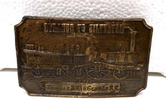 Vintage Brass Durango–Silverton Belt Buckle Denver & Rio Grande Railroad USA