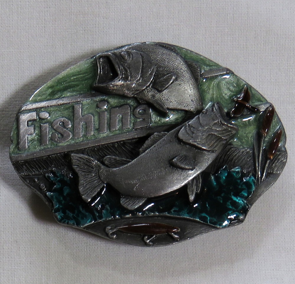 Fishing Vintage Belt Buckle 1991 Arroyo Grande Nature Wilderness USA Made