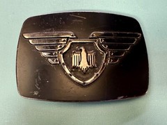Thunderbird Shield Wings Crest Logo Enameled Belt Buckle Chrome Brand #6172